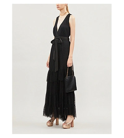 Shop Diane Von Furstenberg Rumi Lace Wrap Gown In Black