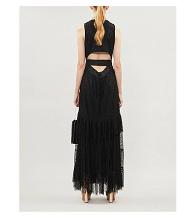 Shop Diane Von Furstenberg Rumi Lace Wrap Gown In Black