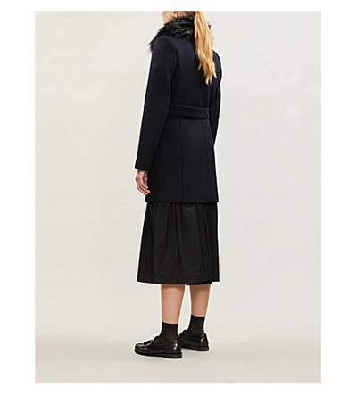 Claudie Pierlot Gilles Wool And Cashmere-blend Coat In Navy | ModeSens