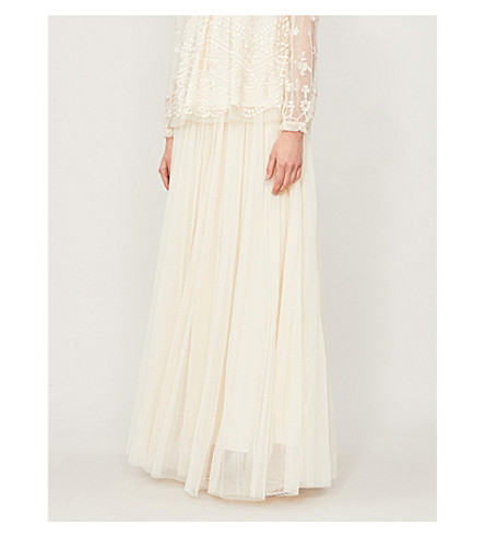 needle and thread dotted tulle maxi skirt