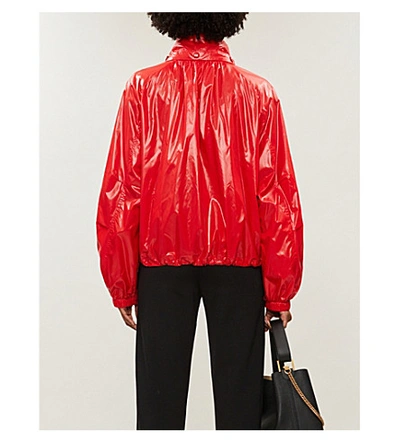 Shop Givenchy Hooded Windbreaker Jacket In Pop Red