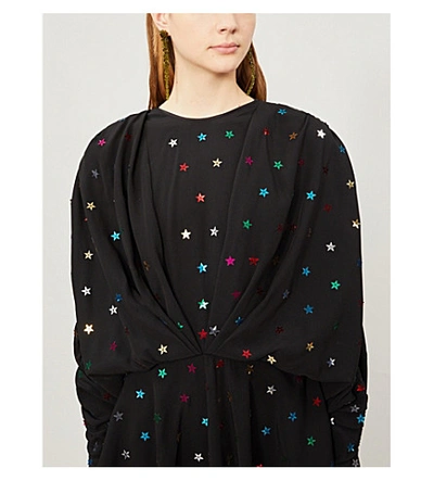 Shop Attico Star Sequin-embellished Crepe Mini Dress In Black Mutli