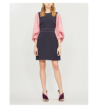 Shop Roksanda Cecia Crepe Dress In Midnight Pink