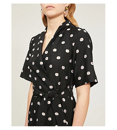 Shop Stine Goya Kylie Floral-print Jacquard Wrap Dress In Daisy