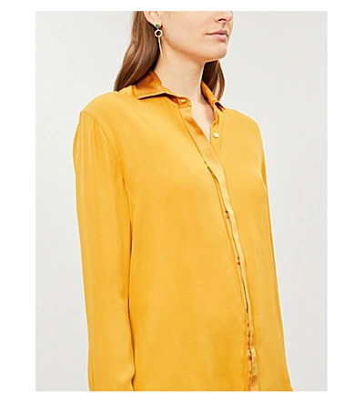 Shop Arje Yaz Relaxed-fit Silk-crepe Shirt In Saffron