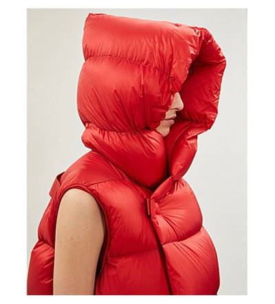 Shop Rick Owens Quilted Satin Gilet In Cardinal Red