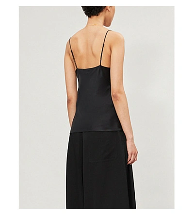 Shop Nili Lotan Gemma Cowl-neck Silk-satin Camisole In Black