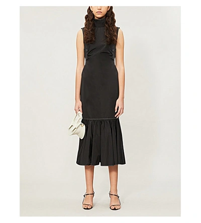 Shop Camilla And Marc Celia Sleeveless Woven Midi Dress In Black