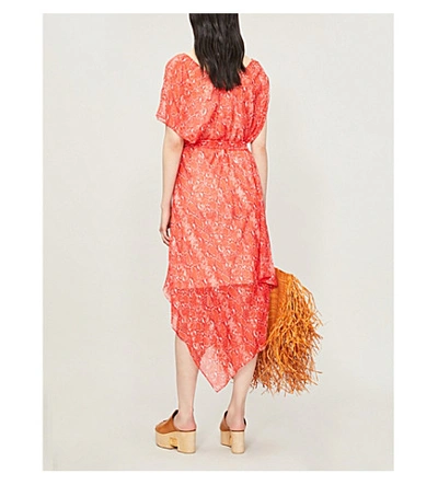Shop Diane Von Furstenberg Serena Snake-print Silk-crepe Midi Dress In Sea Python Flamenco