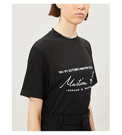 Shop Martine Rose Logo-print Cotton-jersey T-shirt In Black