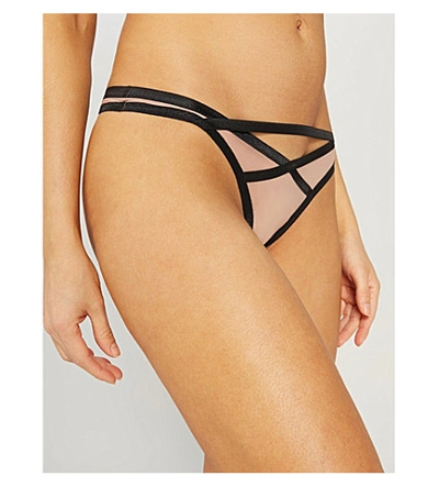 Shop Agent Provocateur Womens Nude Black Joan Stretch-jersey Briefs