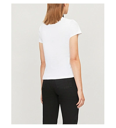 Shop Helmut Lang Heart-print Cotton-jersey T-shirt In Chalk White