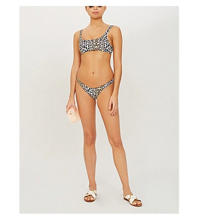 Shop Reina Olga Rocky Bikini Top In Leopardo