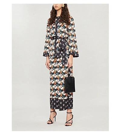 Shop Temperley London Dragonfly Printed Crepe Jacket In Black Mix