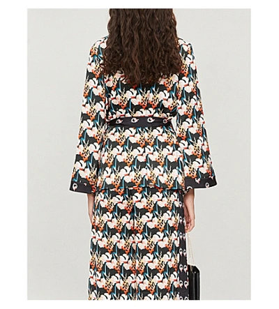 Shop Temperley London Dragonfly Printed Crepe Jacket In Black Mix