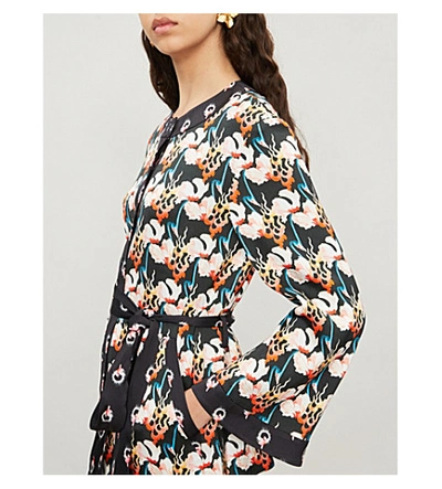 Shop Temperley London Dragonfly Printed Crepe Jacket In Black Mix