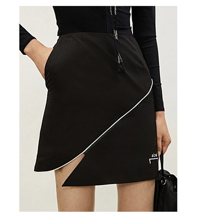 Shop A-cold-wall* Piped Cotton-blend Mini Skirt In Black