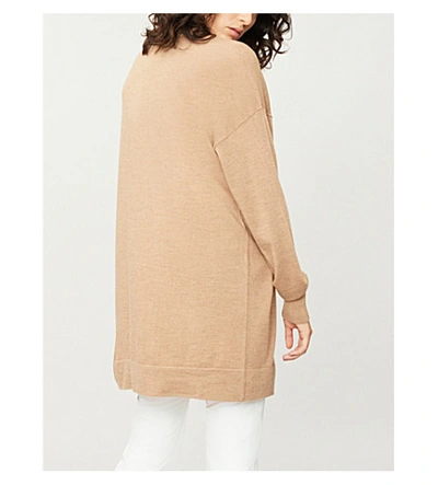 Shop Joseph Oversized Fine-knit Wool Jumper In Camel