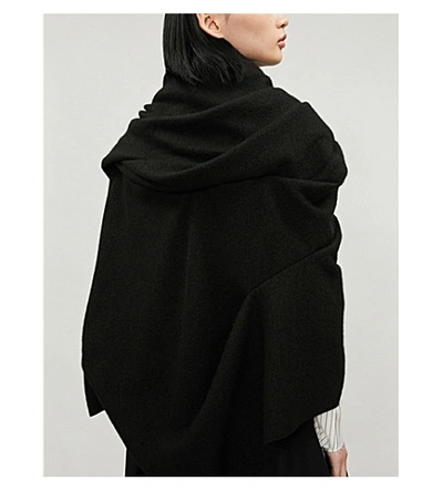 Shop Aganovich Draped Wool Coat In Black