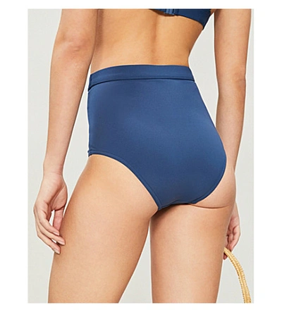 Shop Zimmermann Separates Buttoned High-rise Bikini Bottoms In Sapphire