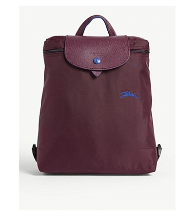 Shop Longchamp Le Pliage Club Backpack In Plum