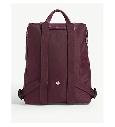 Shop Longchamp Le Pliage Club Backpack In Plum