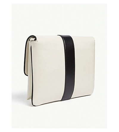 Shop Gucci Arli Medium Leather Shoulder Bag In White Black