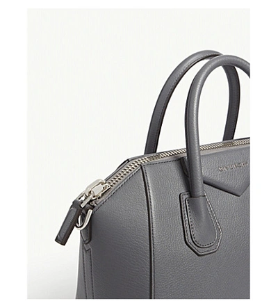 Shop Givenchy Antigona Sugar Small Leather Tote Bag In Storm Grey