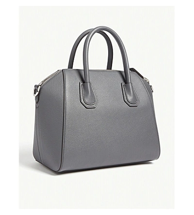 Shop Givenchy Antigona Sugar Small Leather Tote Bag In Storm Grey