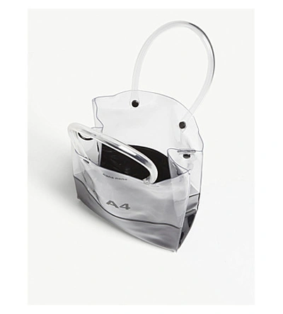 Shop Nana-nana A4 Transparent Pvc Tote Bag In Clear X Black