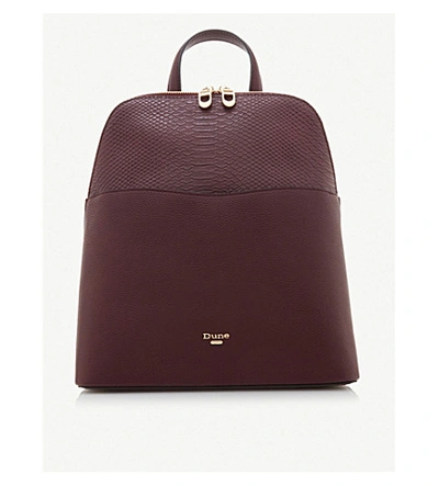Dune Dovalle Faux-leather Backpack In Berry-plain Synthetic | ModeSens
