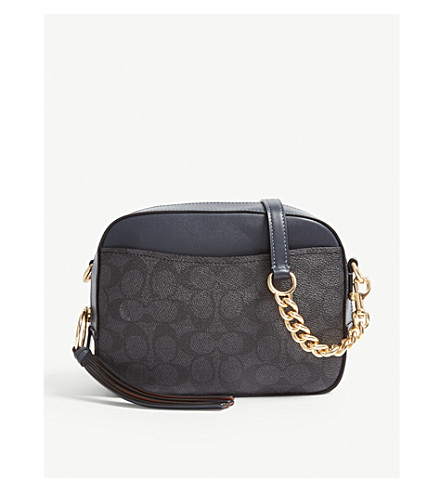 coach camera bag navy