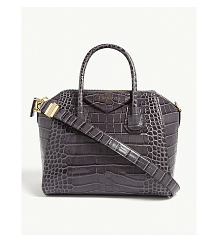 grey croc bag