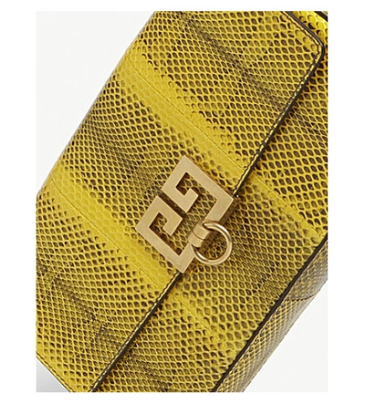 Shop Givenchy Faux Snakeskin Gv3 Shoulder Bag In Yellow