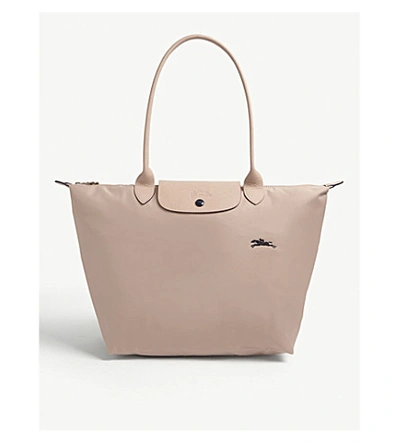 Shop Longchamp Le Pliage Club Woven Tote Bag In Hawthorn