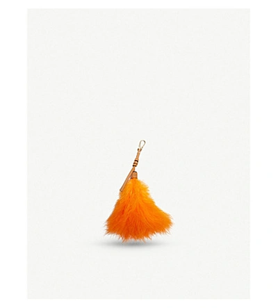 Shop Loewe Feather Charm In Mandarin