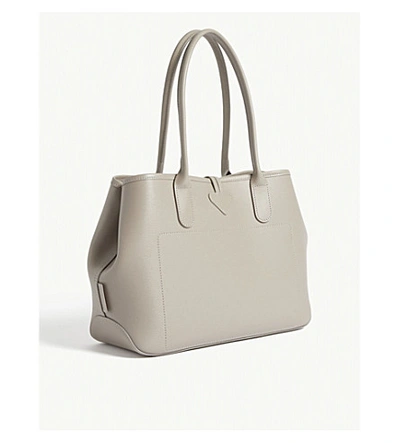 Shop Longchamp Roseau Small Leather Tote In Clay
