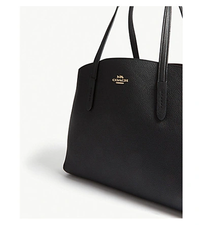 Shop Coach Charlie Leather Tote In Gd/black