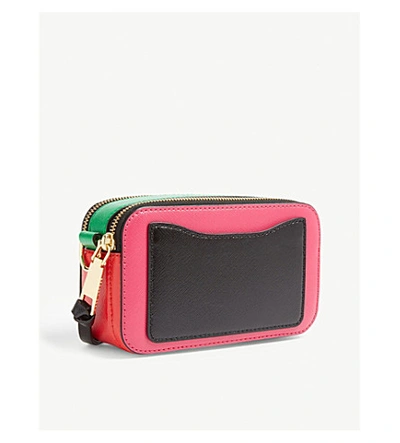 Shop Marc Jacobs Snapshot Leather Cross-body Bag In Diva Pink Multi