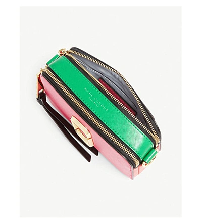 Shop Marc Jacobs Snapshot Leather Cross-body Bag In Diva Pink Multi