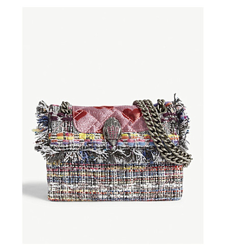 kurt geiger tweed kensington bag pink
