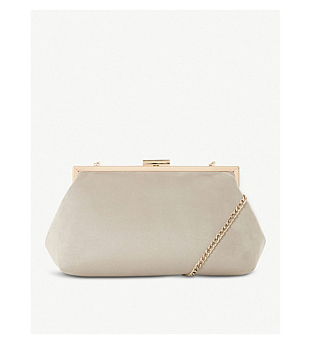 dune grey clutch bag