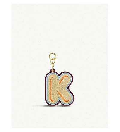 Shop Chaos Initial K Chenille Luggage Tag In Champaigne