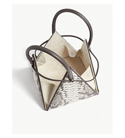 Shop Nita Suri Python Pyramid Bag In Python Natural