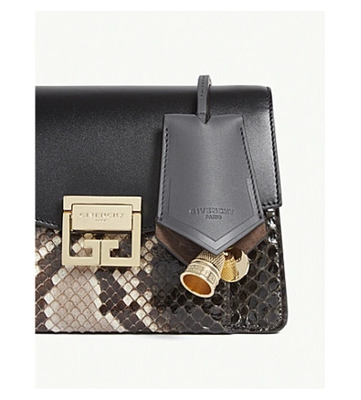 Shop Givenchy Mystic Leather Bag Charm In Storm Grey