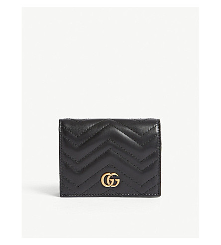 Gucci Gg Marmont Small Quilted Leather Wallet In Black | ModeSens