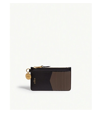 Shop Givenchy Gv3 Long Leather Card Holder In Black/grey