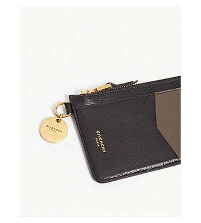 Shop Givenchy Gv3 Long Leather Card Holder In Black/grey