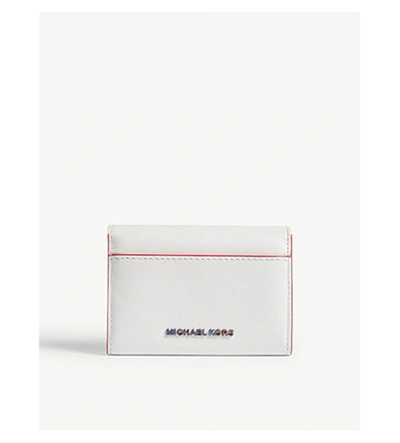 Shop Michael Michael Kors Manhattan Leather Wallet In Optic White