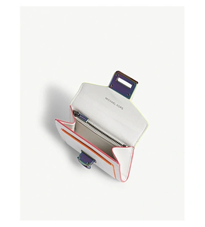 Shop Michael Michael Kors Manhattan Leather Wallet In Optic White